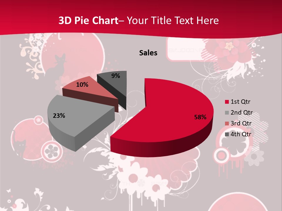 Curl Floral Wallpaper PowerPoint Template