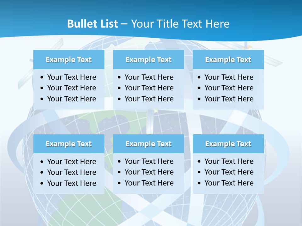 Graphic Longitude Continents PowerPoint Template