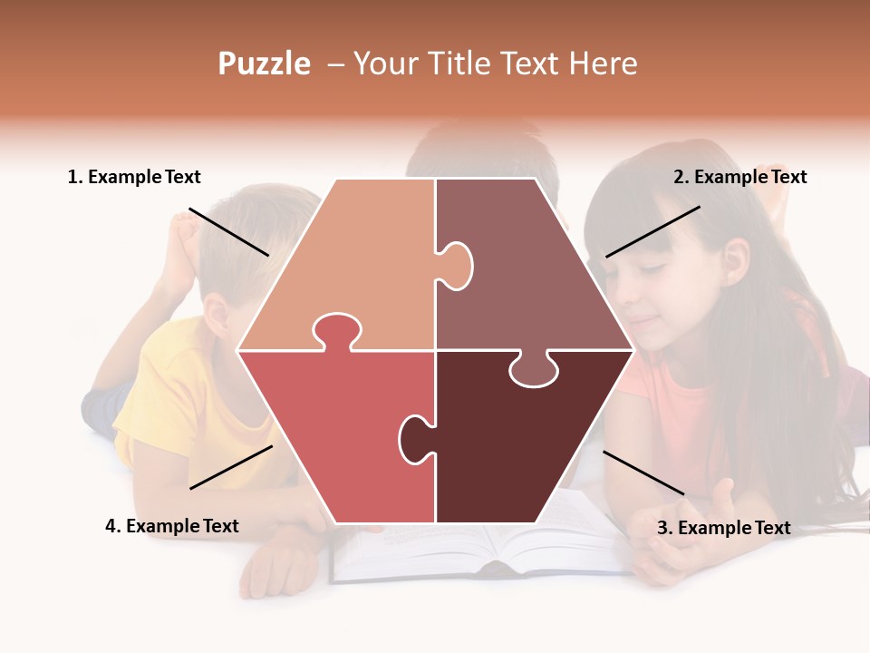 A Group Of Children Laying On The Ground Reading A Book PowerPoint Template