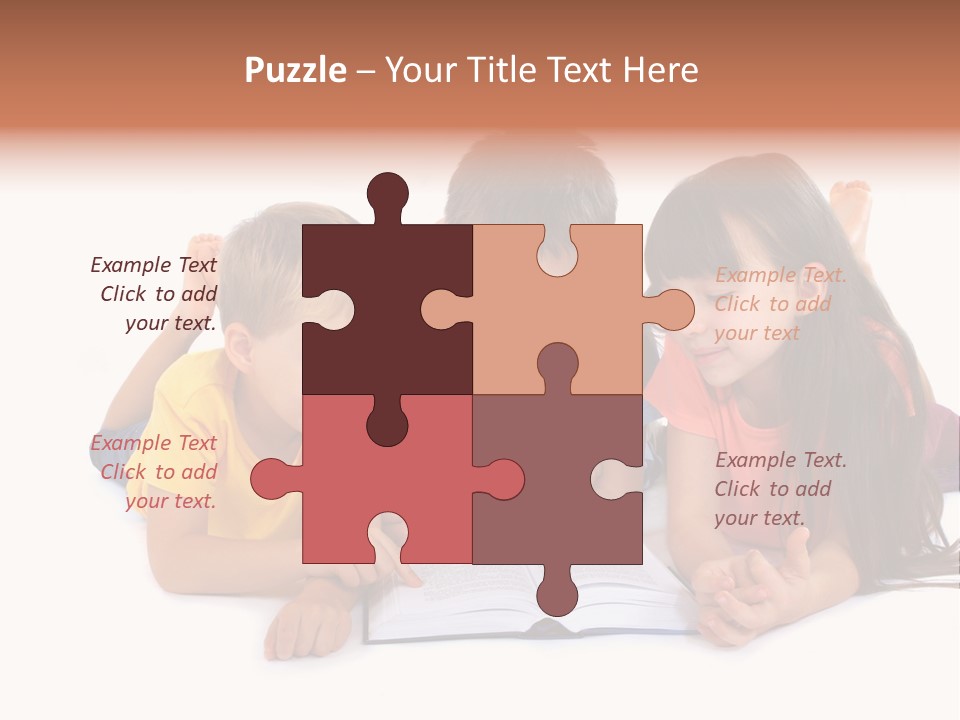 A Group Of Children Laying On The Ground Reading A Book PowerPoint Template