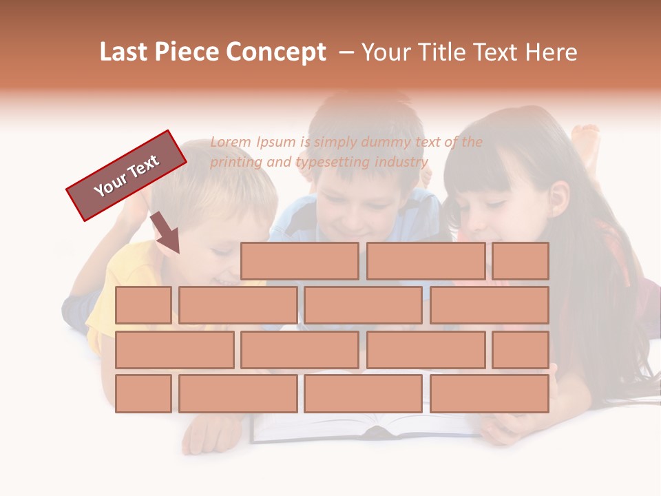 A Group Of Children Laying On The Ground Reading A Book PowerPoint Template