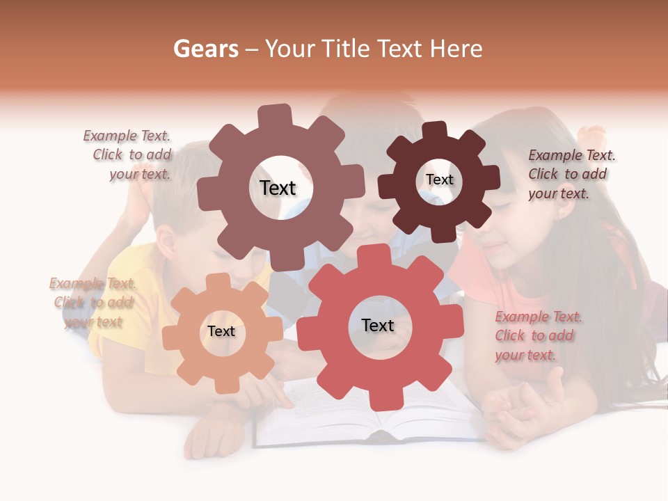 A Group Of Children Laying On The Ground Reading A Book PowerPoint Template