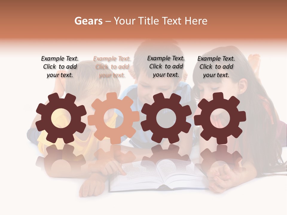 A Group Of Children Laying On The Ground Reading A Book PowerPoint Template