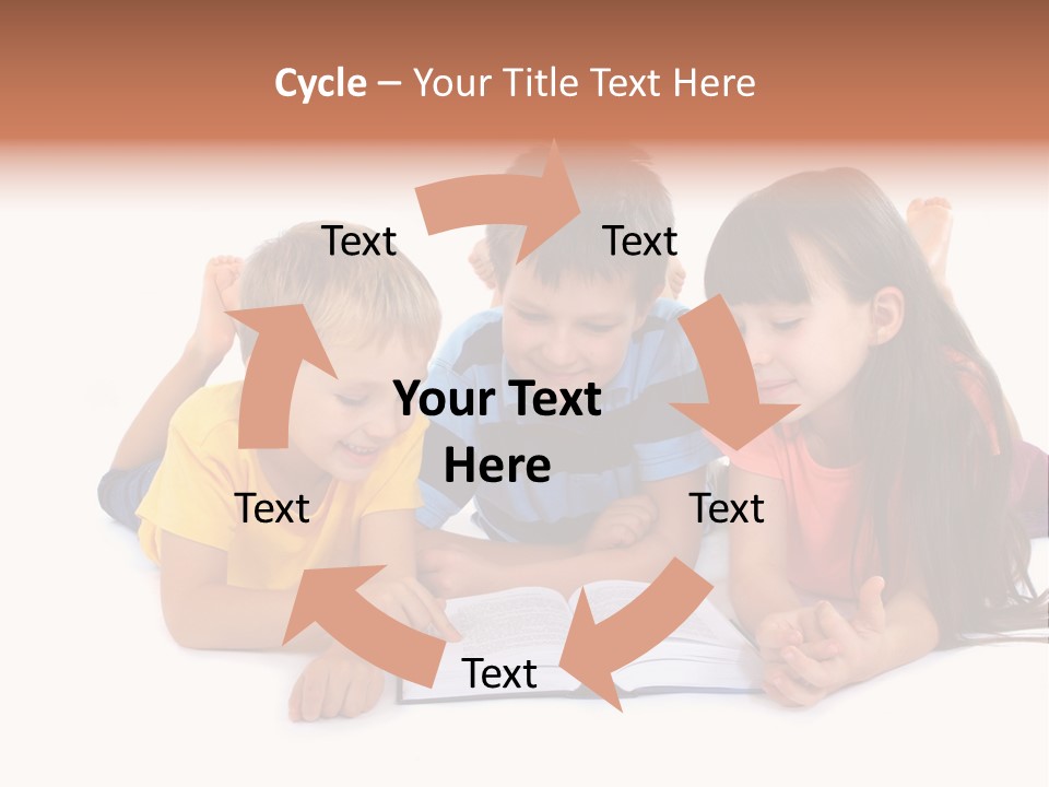 A Group Of Children Laying On The Ground Reading A Book PowerPoint Template