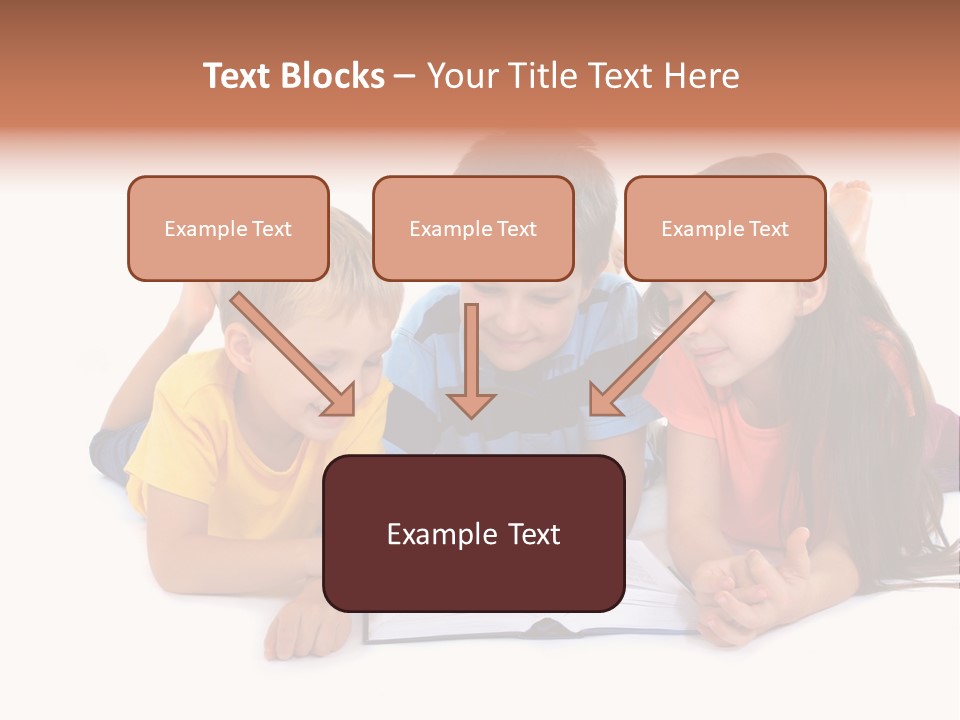 A Group Of Children Laying On The Ground Reading A Book PowerPoint Template