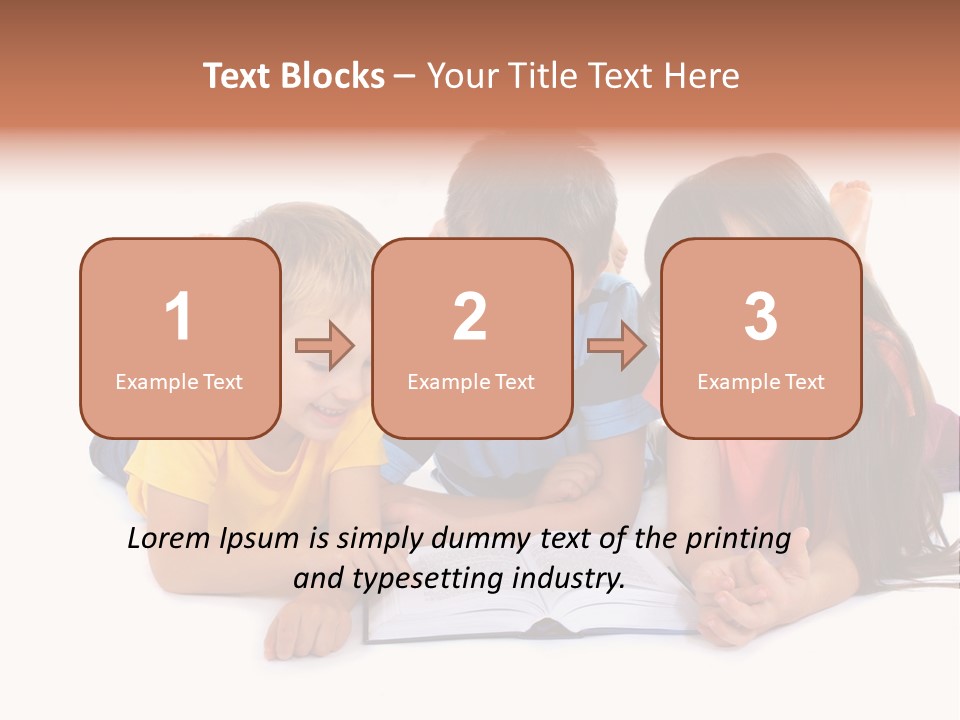 A Group Of Children Laying On The Ground Reading A Book PowerPoint Template