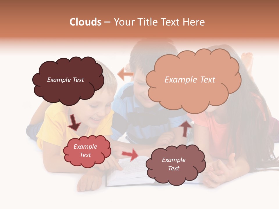 A Group Of Children Laying On The Ground Reading A Book PowerPoint Template