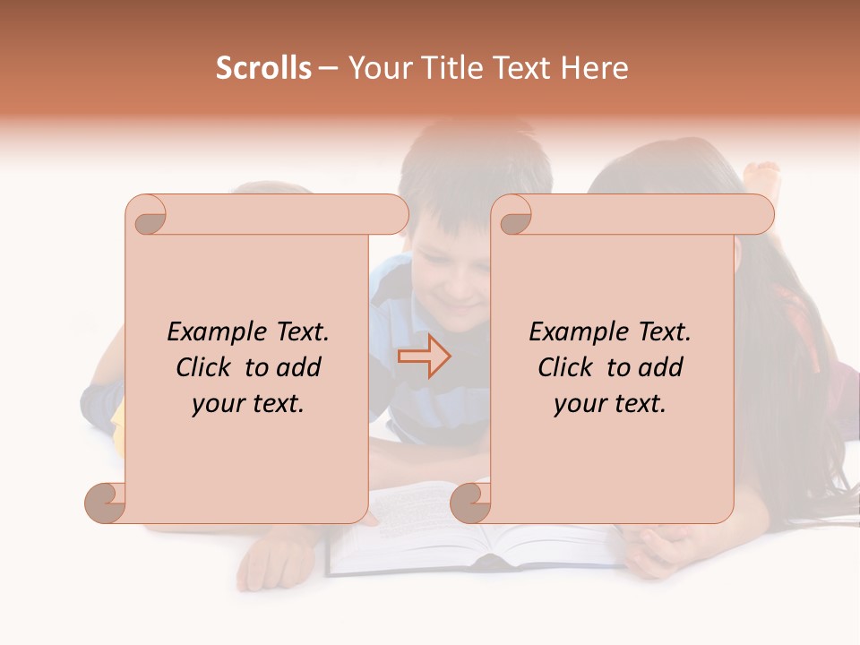 A Group Of Children Laying On The Ground Reading A Book PowerPoint Template