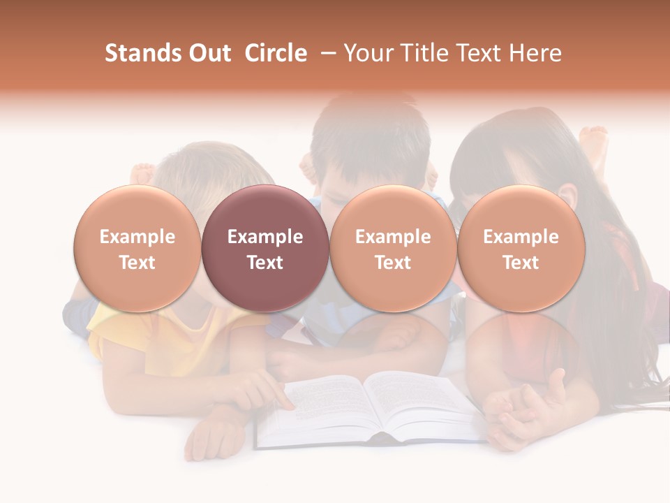 A Group Of Children Laying On The Ground Reading A Book PowerPoint Template