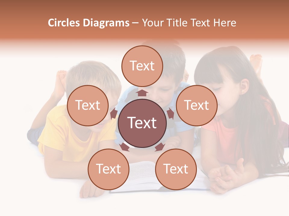 A Group Of Children Laying On The Ground Reading A Book PowerPoint Template