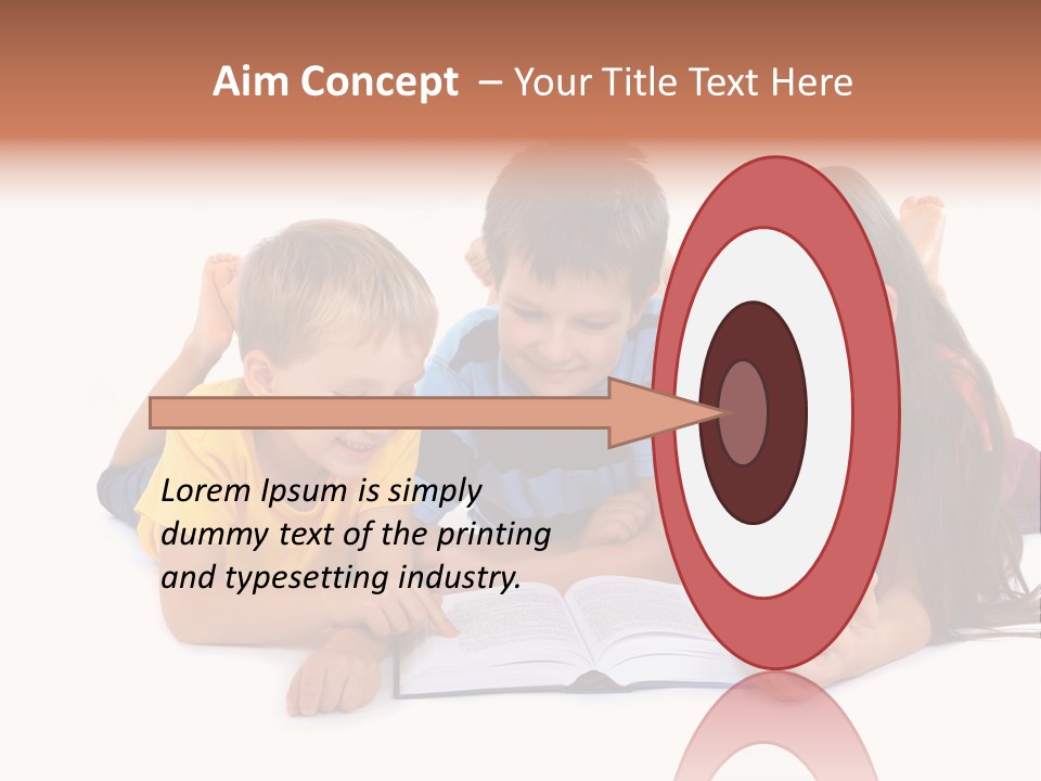 A Group Of Children Laying On The Ground Reading A Book PowerPoint Template