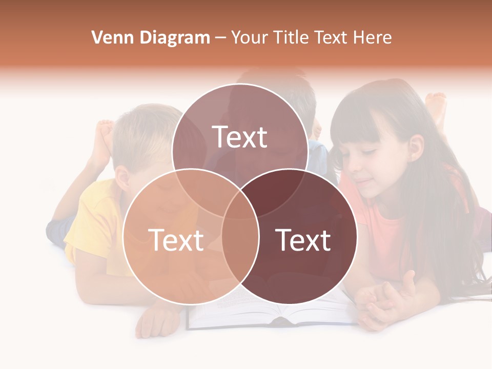 A Group Of Children Laying On The Ground Reading A Book PowerPoint Template