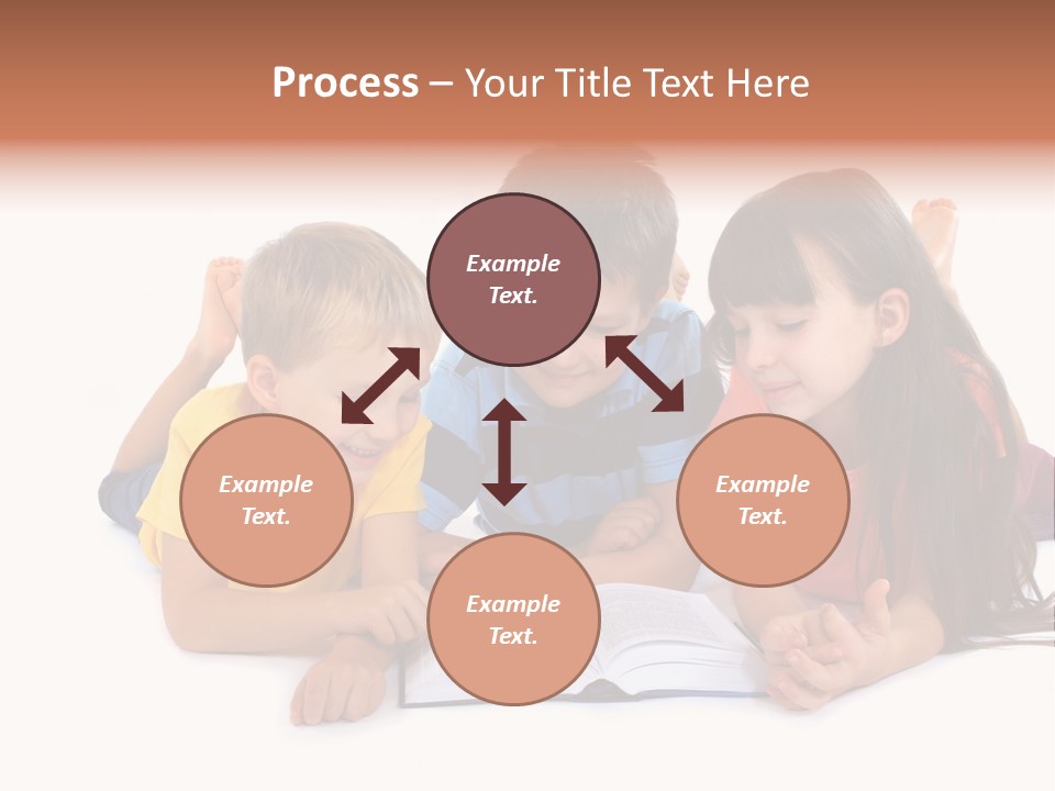A Group Of Children Laying On The Ground Reading A Book PowerPoint Template