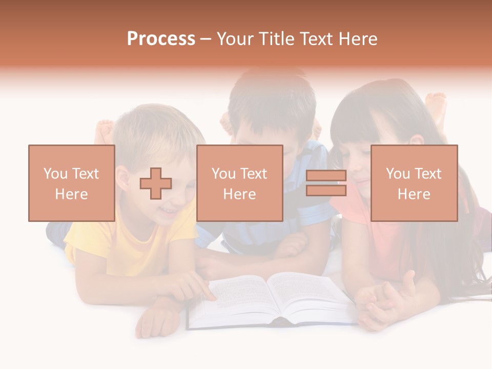 A Group Of Children Laying On The Ground Reading A Book PowerPoint Template