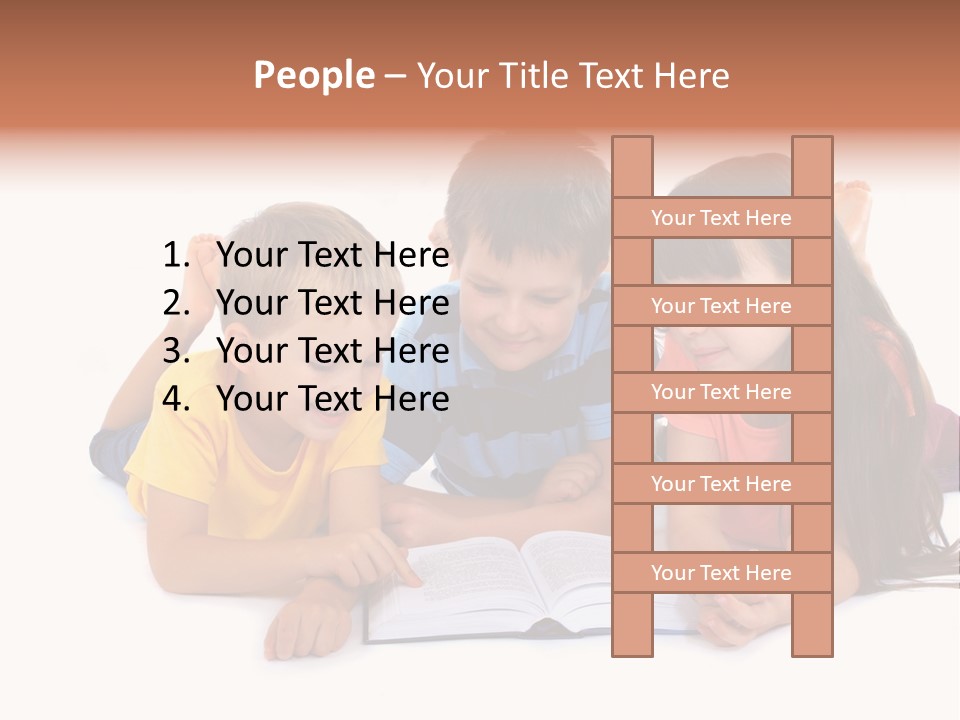 A Group Of Children Laying On The Ground Reading A Book PowerPoint Template