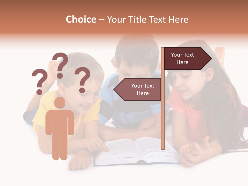 A Group Of Children Laying On The Ground Reading A Book PowerPoint Template