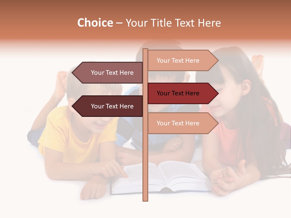 A Group Of Children Laying On The Ground Reading A Book PowerPoint Template
