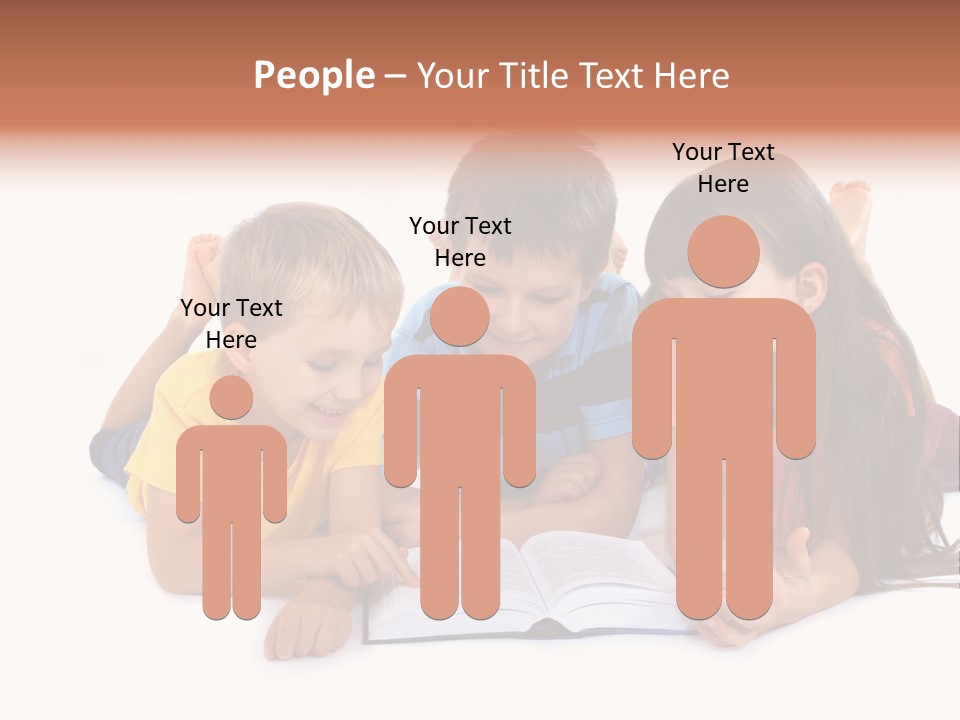 A Group Of Children Laying On The Ground Reading A Book PowerPoint Template