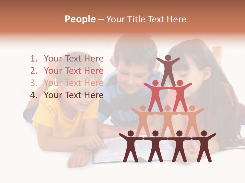 A Group Of Children Laying On The Ground Reading A Book PowerPoint Template