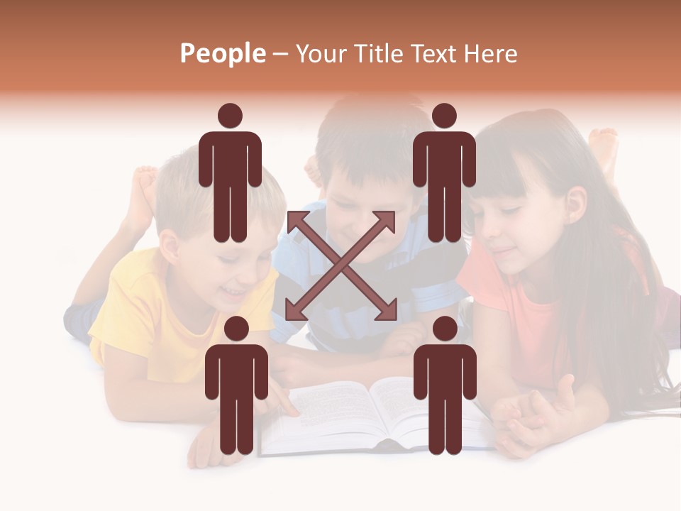 A Group Of Children Laying On The Ground Reading A Book PowerPoint Template