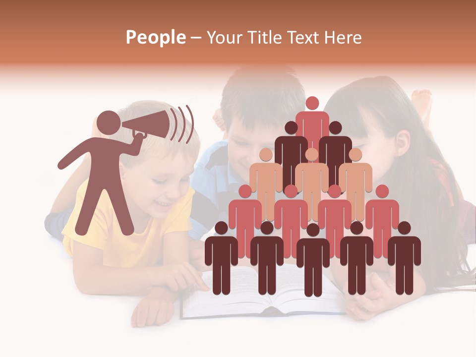 A Group Of Children Laying On The Ground Reading A Book PowerPoint Template