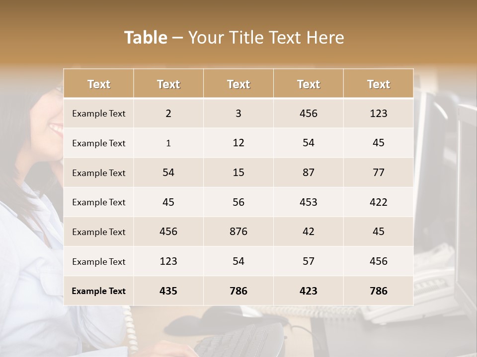 A Group Of People Sitting At A Desk Talking On Telephones PowerPoint Template