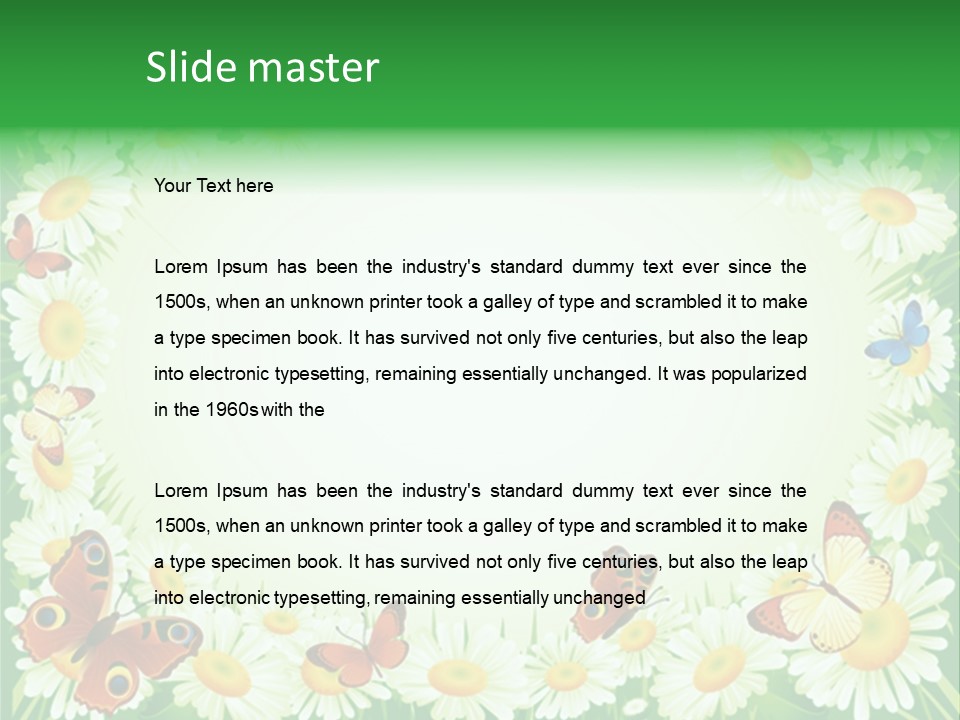 Illustration Blossom Grass PowerPoint Template