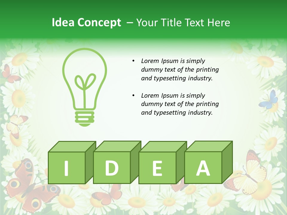 Illustration Blossom Grass PowerPoint Template