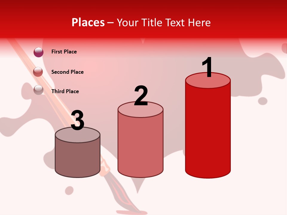 A Red Heart With A Paintbrush In The Middle Of It PowerPoint Template