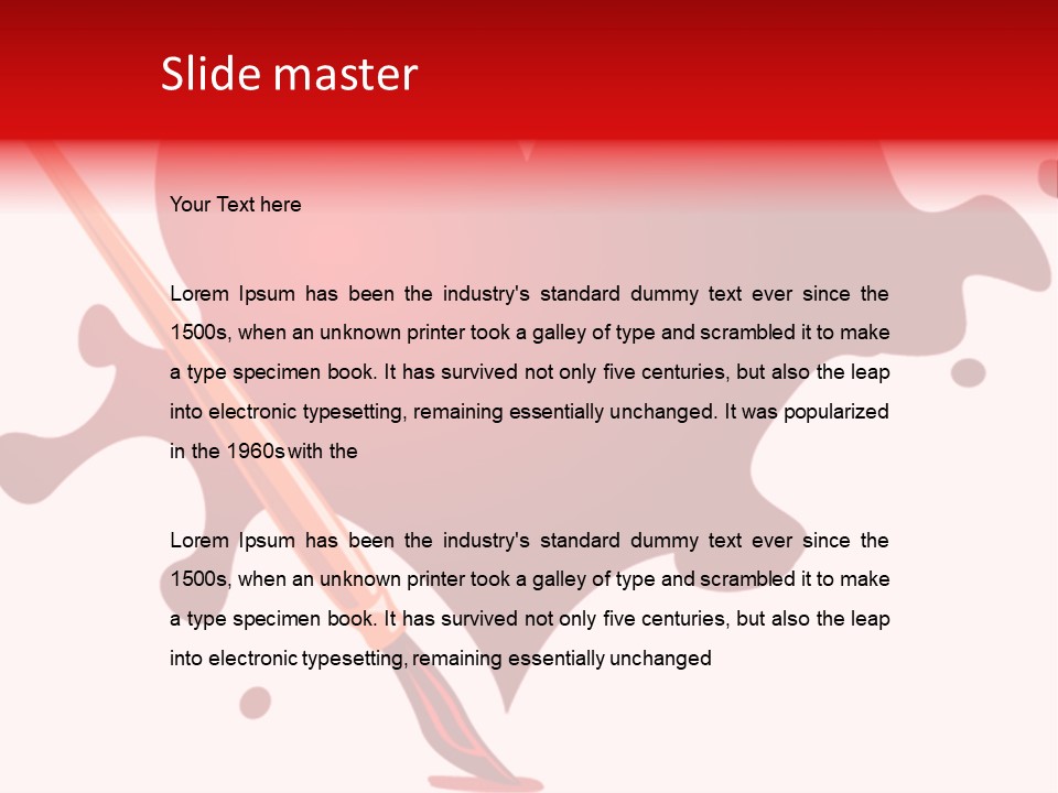 A Red Heart With A Paintbrush In The Middle Of It PowerPoint Template