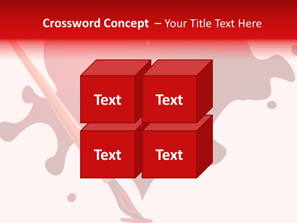 A Red Heart With A Paintbrush In The Middle Of It PowerPoint Template