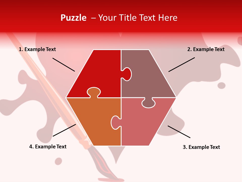 A Red Heart With A Paintbrush In The Middle Of It PowerPoint Template