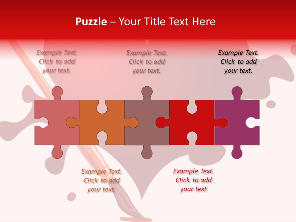 A Red Heart With A Paintbrush In The Middle Of It PowerPoint Template