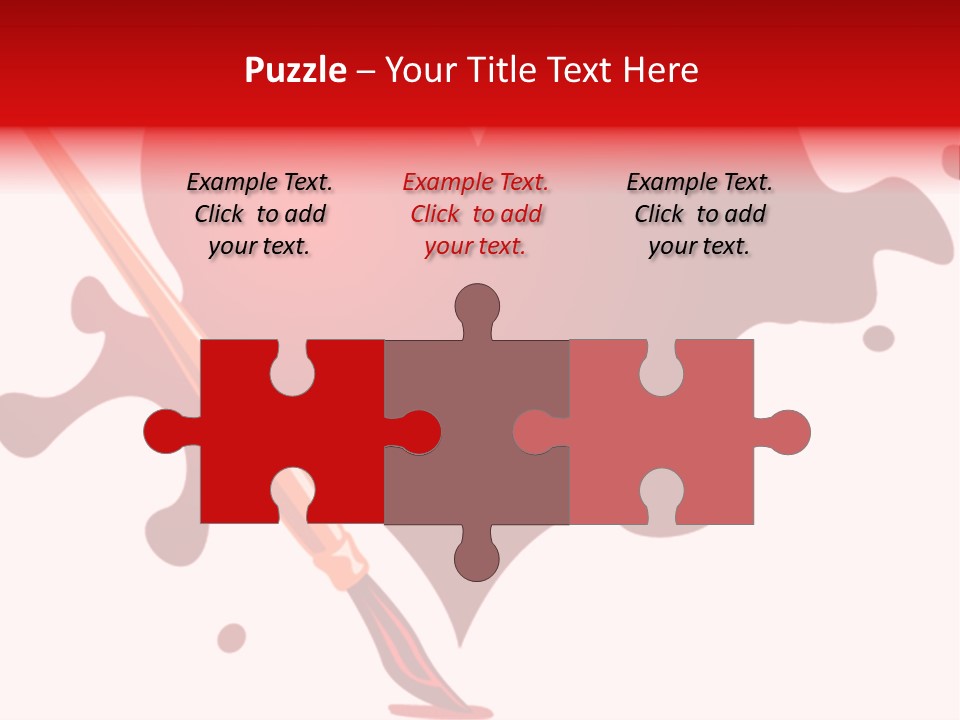 A Red Heart With A Paintbrush In The Middle Of It PowerPoint Template