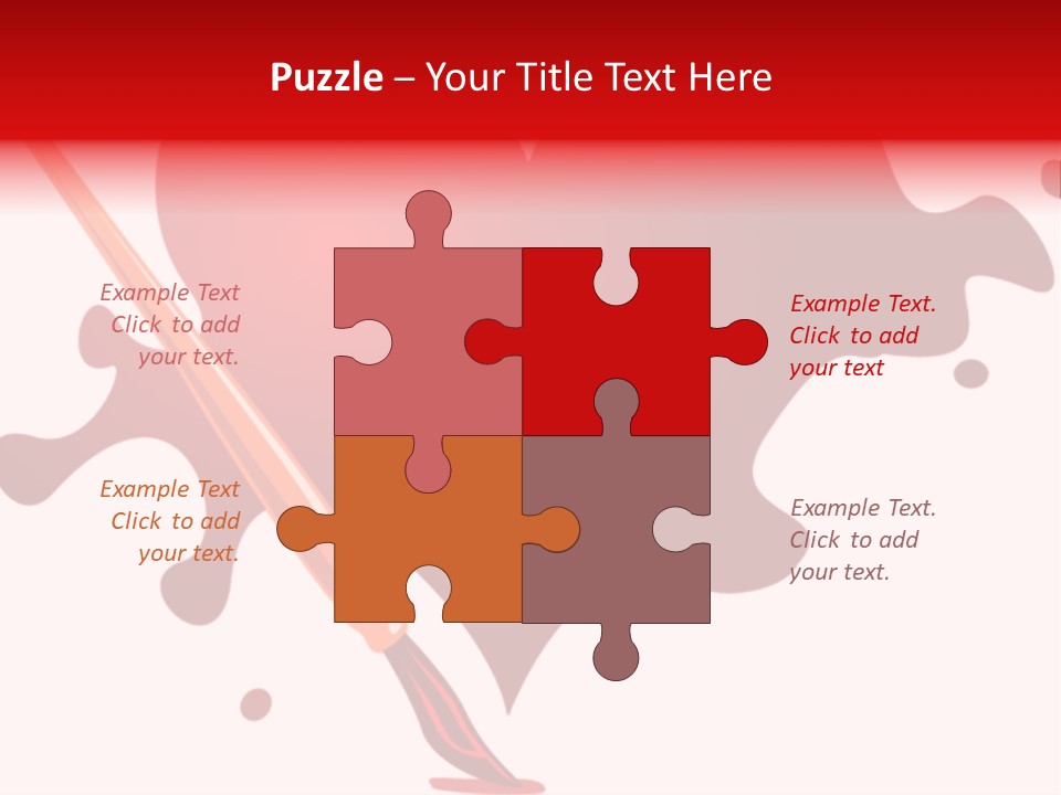 A Red Heart With A Paintbrush In The Middle Of It PowerPoint Template