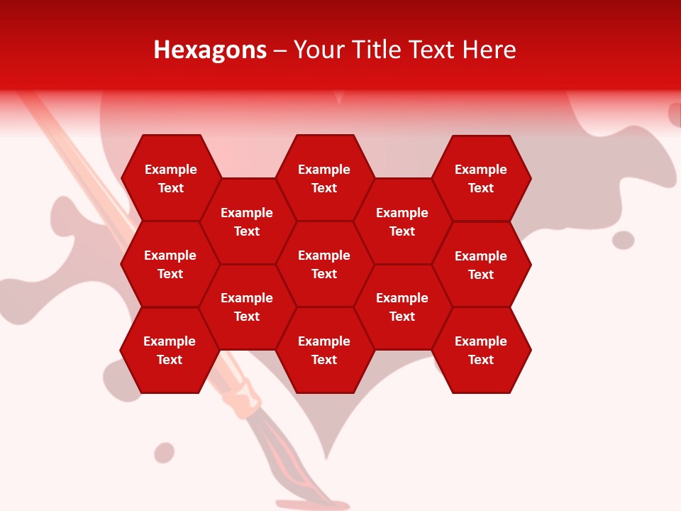 A Red Heart With A Paintbrush In The Middle Of It PowerPoint Template