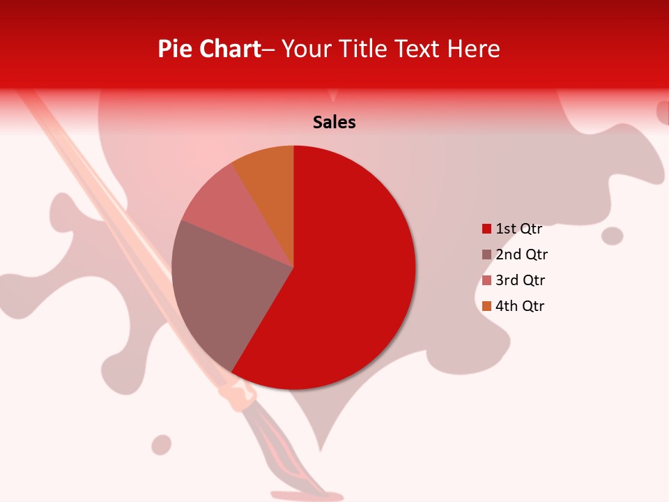 A Red Heart With A Paintbrush In The Middle Of It PowerPoint Template