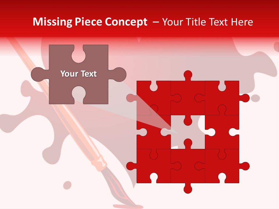 A Red Heart With A Paintbrush In The Middle Of It PowerPoint Template