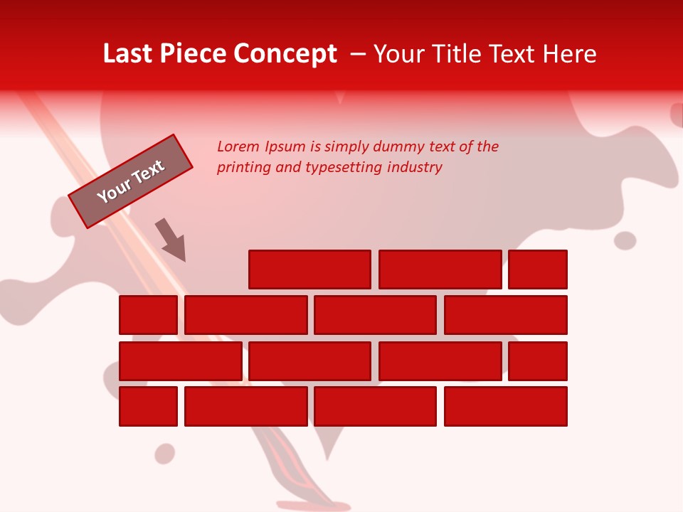 A Red Heart With A Paintbrush In The Middle Of It PowerPoint Template