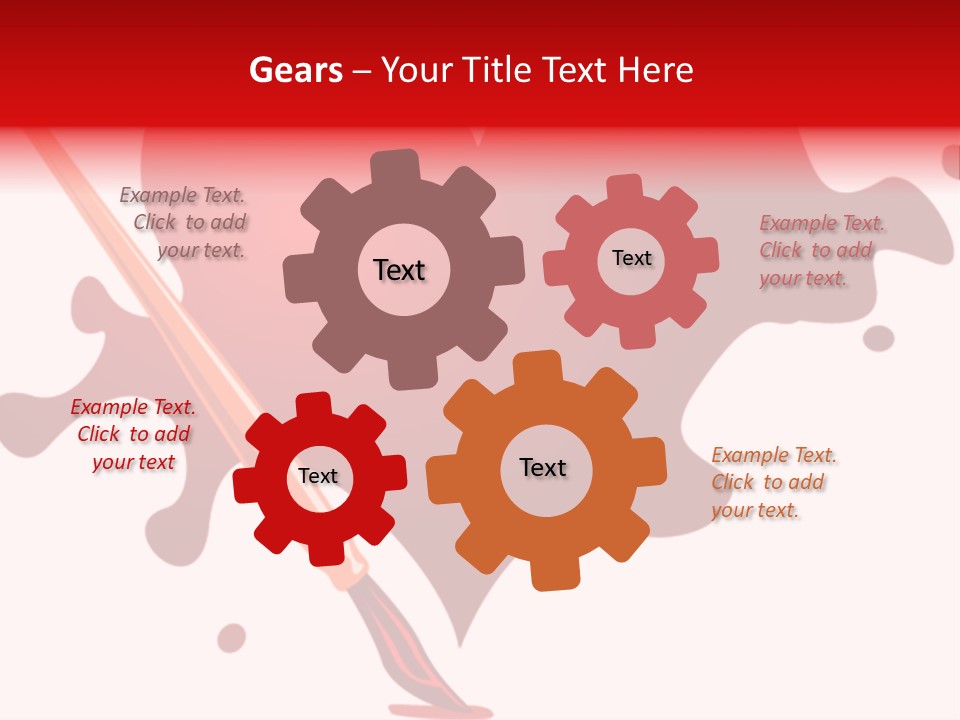 A Red Heart With A Paintbrush In The Middle Of It PowerPoint Template