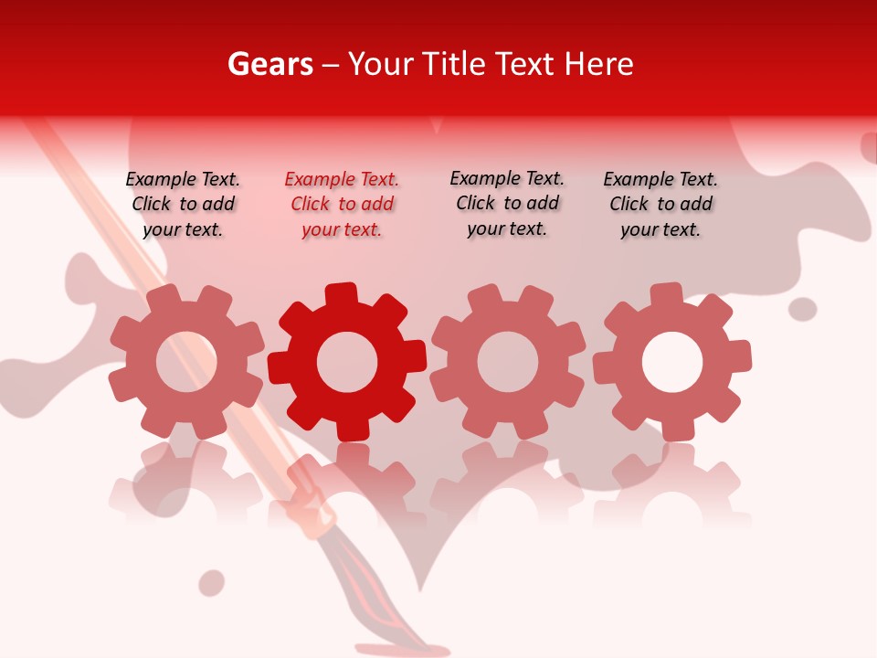 A Red Heart With A Paintbrush In The Middle Of It PowerPoint Template