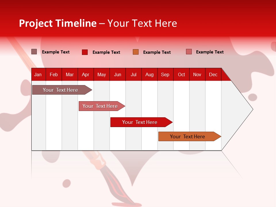 A Red Heart With A Paintbrush In The Middle Of It PowerPoint Template