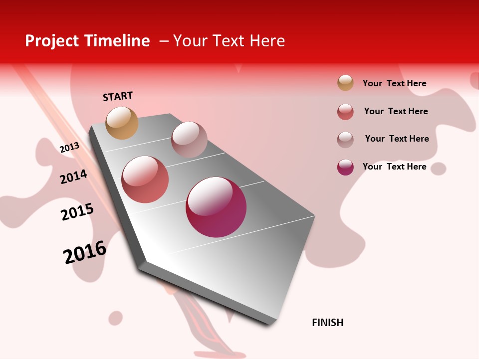 A Red Heart With A Paintbrush In The Middle Of It PowerPoint Template