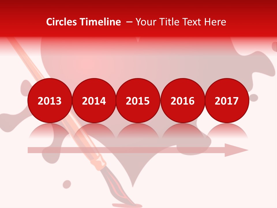 A Red Heart With A Paintbrush In The Middle Of It PowerPoint Template