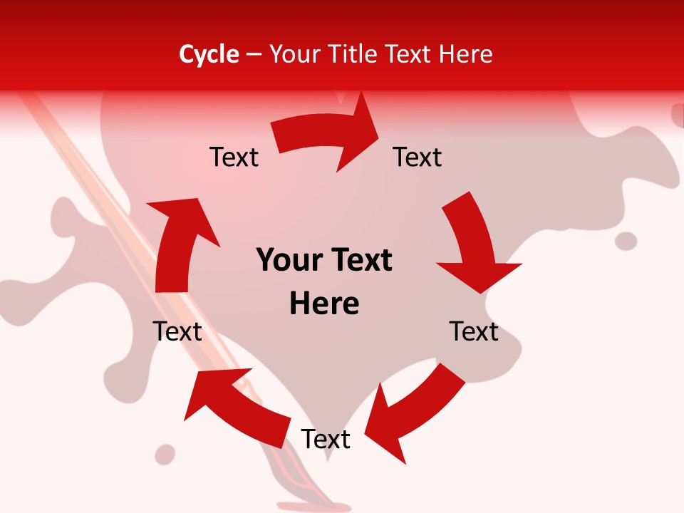 A Red Heart With A Paintbrush In The Middle Of It PowerPoint Template