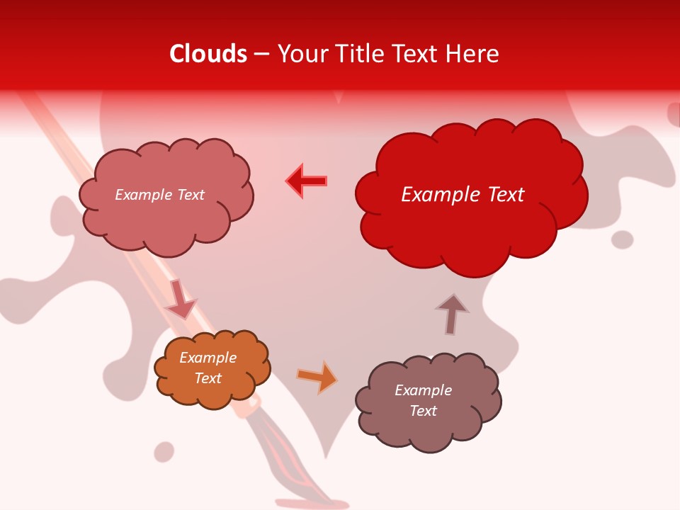 A Red Heart With A Paintbrush In The Middle Of It PowerPoint Template