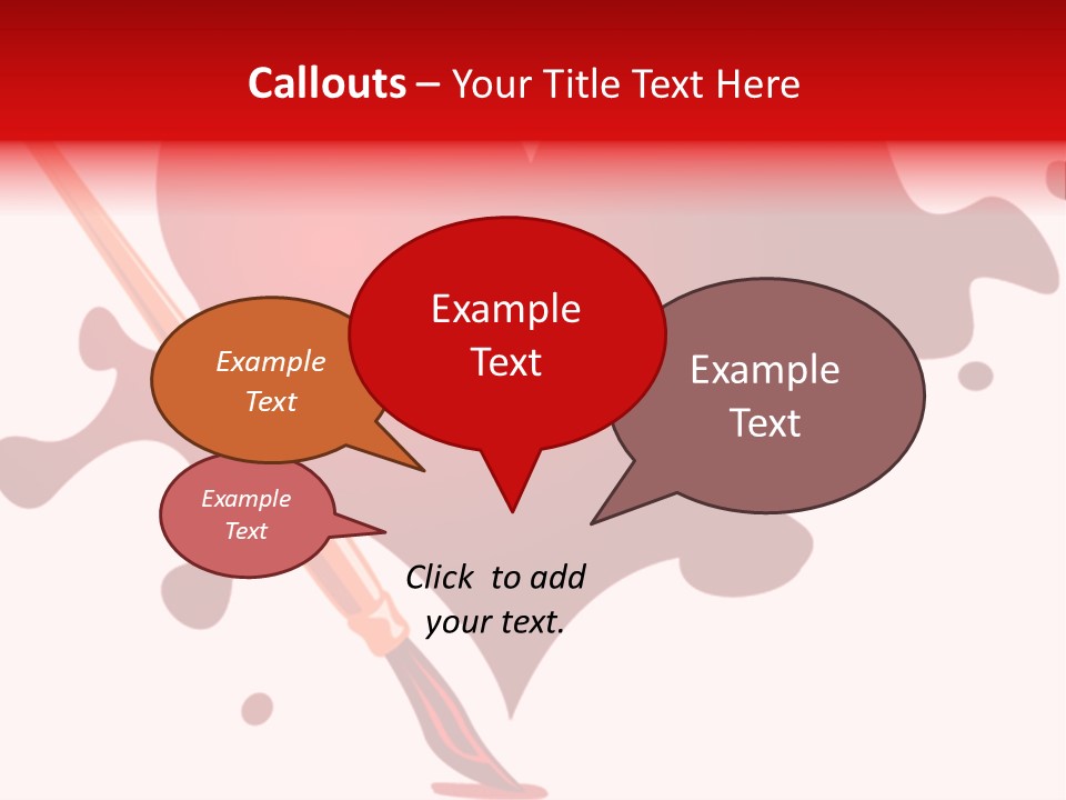 A Red Heart With A Paintbrush In The Middle Of It PowerPoint Template