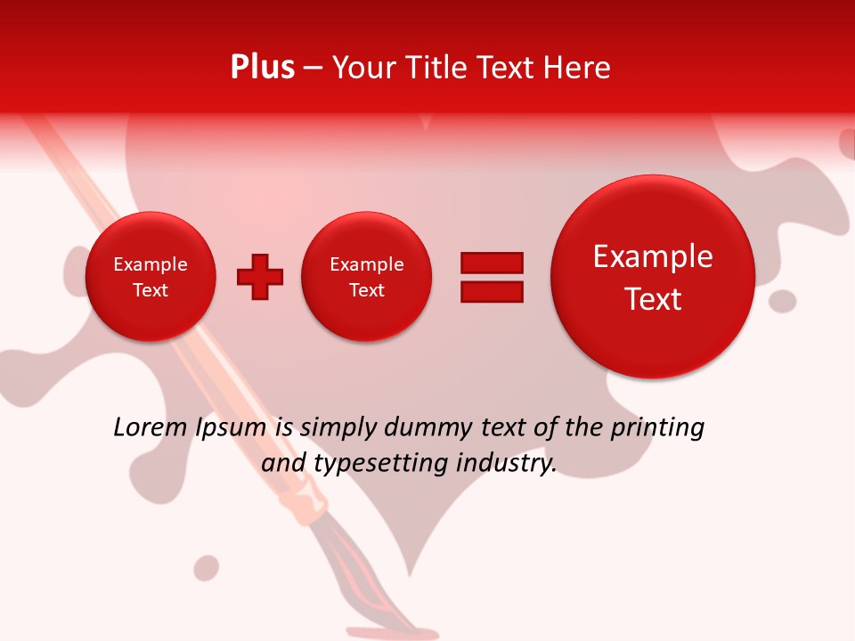 A Red Heart With A Paintbrush In The Middle Of It PowerPoint Template