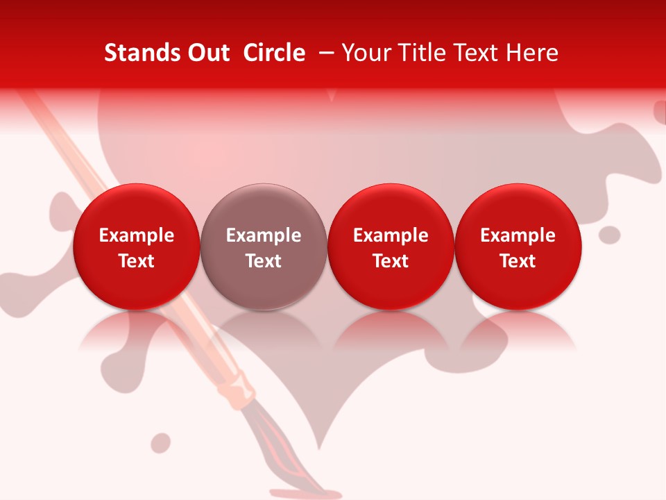 A Red Heart With A Paintbrush In The Middle Of It PowerPoint Template