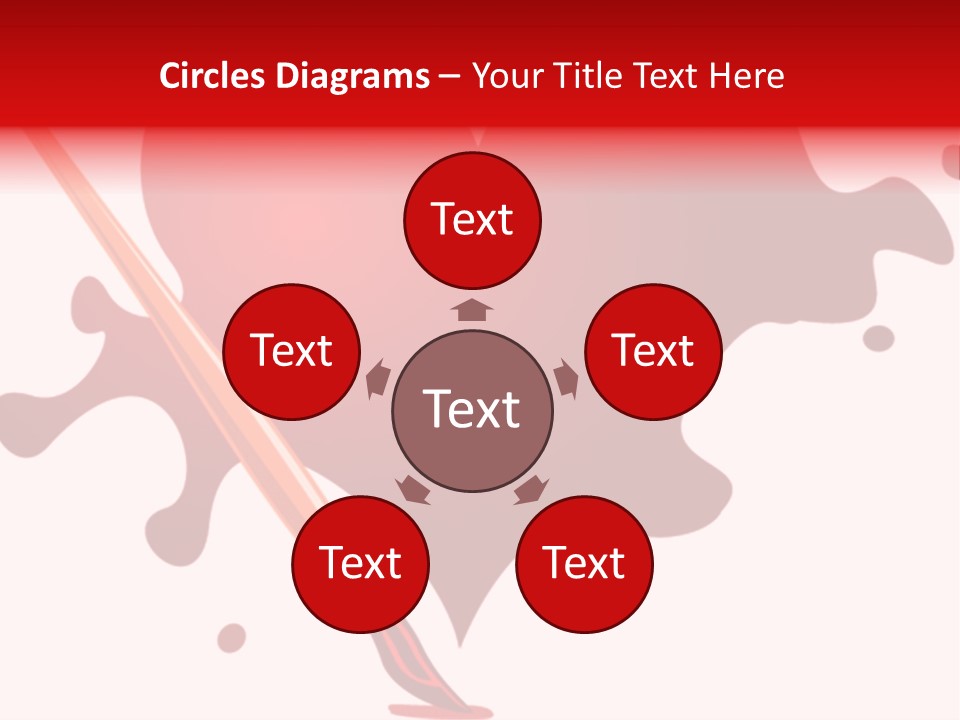 A Red Heart With A Paintbrush In The Middle Of It PowerPoint Template